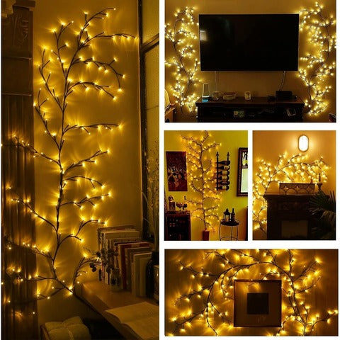 LED Tree Branch Night Light – 96 LEDs, 8 Lighting Modes, USB Powered
