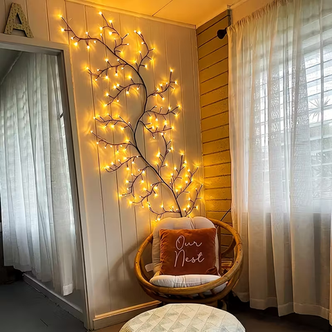 LED Tree Branch Night Light – 96 LEDs, 8 Lighting Modes, USB Powered