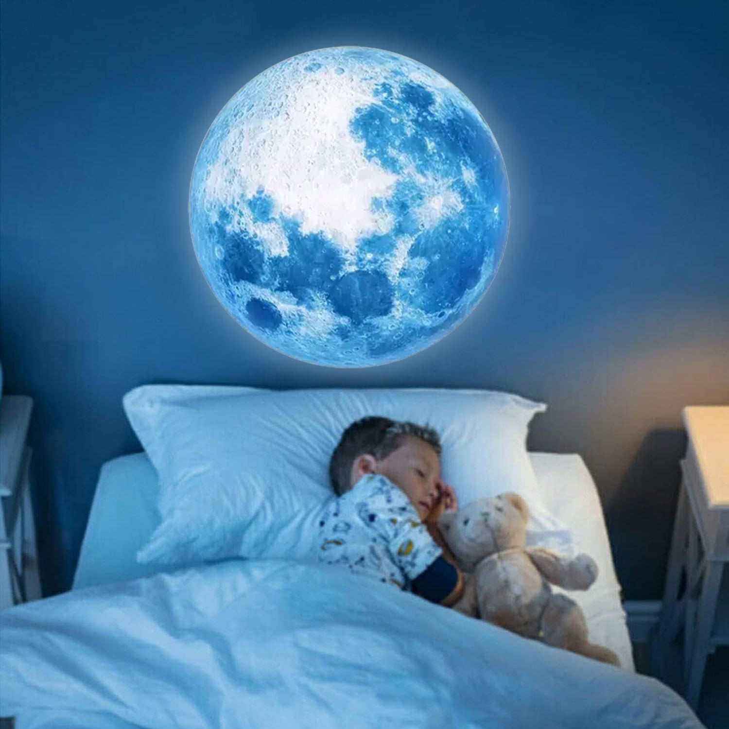 Blue LED Moon Lamp