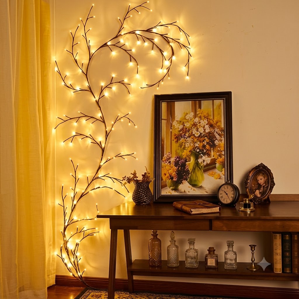 LED Tree Branch Night Light – 96 LEDs, 8 Lighting Modes, USB Powered