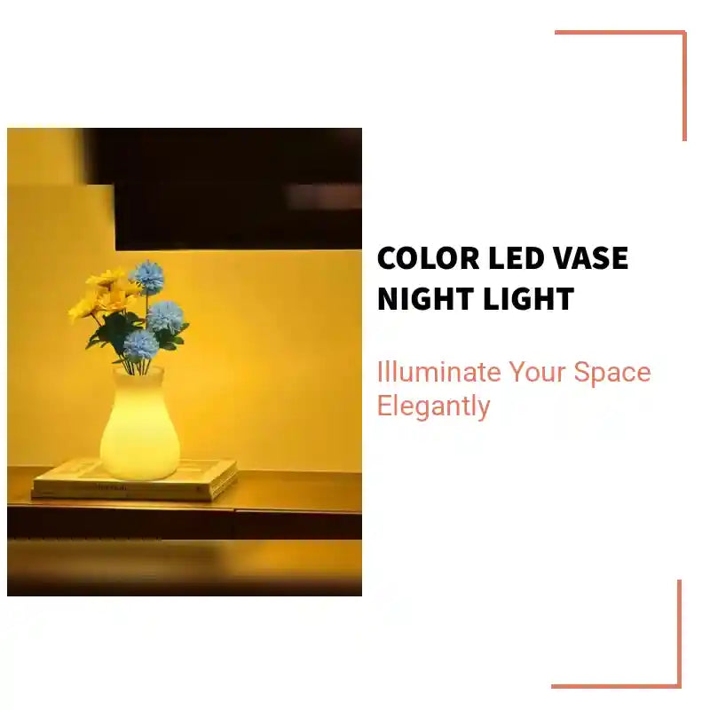 Color LED Vase Night Light by@Outfy