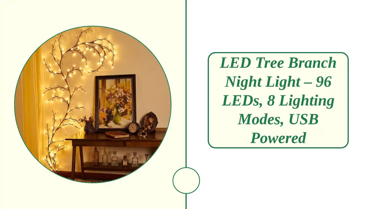 LED Tree Branch Night Light &ndash; 96 LEDs, 8 Lighting Modes, USB Powered by@Outfy